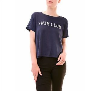 NWT Sundry “Swim Club” mesh navy top ~ size 1